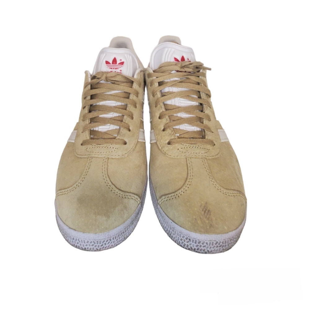 adidas Originals Gazelle Women's Tan and White Sneakers - Picture 4 of 6